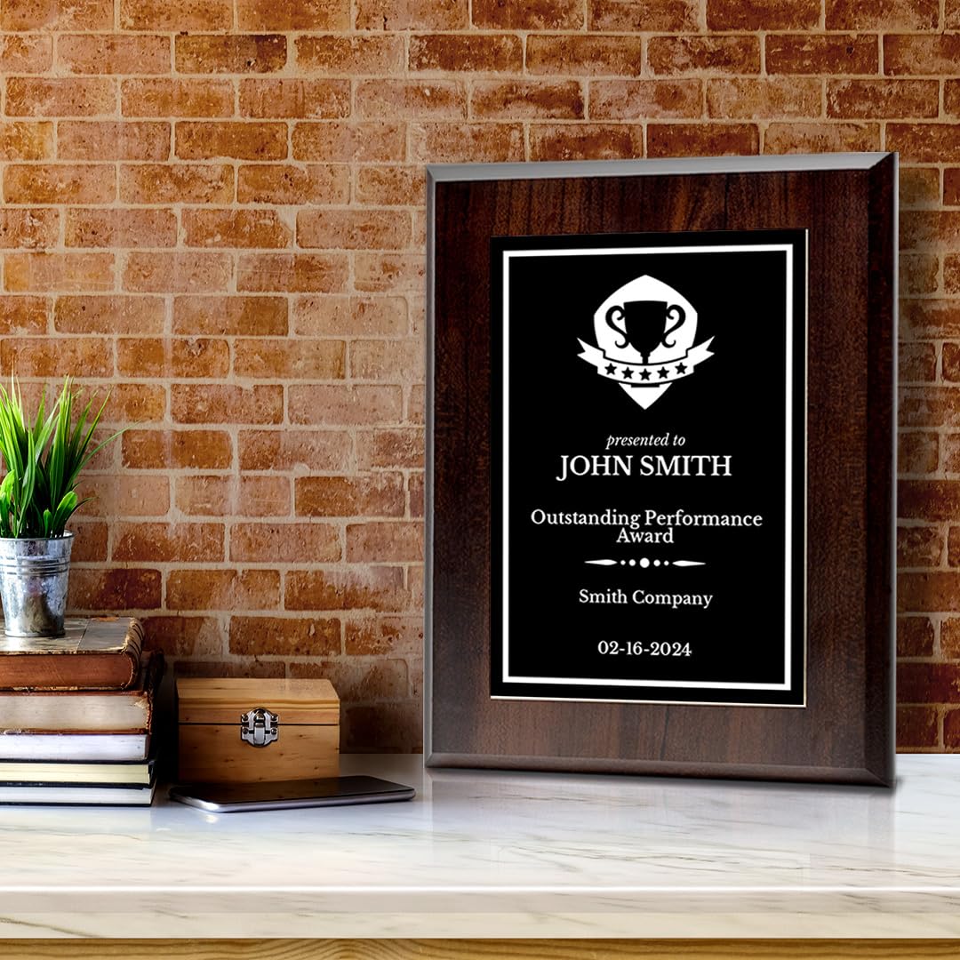 Performance and Recognition Customizable Award Plaque | Easel Mount Option | Achievement and Service Personalizable Prize Plaques