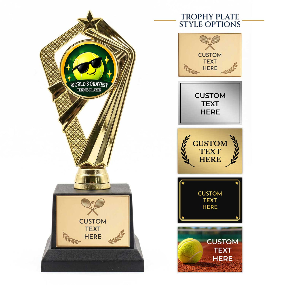 Funny Tennis Trophy Awards - Gag Gifts for Tennis Players - Custom Engraved