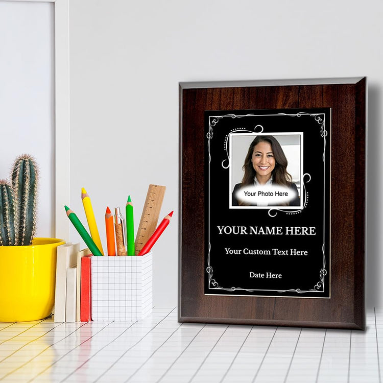 Custom Square Photo Logo Frame Heart Border Wall Plaque | Personalized Wall Plaque | Home Decor, Gifts, and Special Occasions