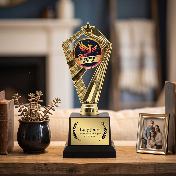 Fun Employee Recognition Trophy Awards (Sales, Hardest Working) - Engraved