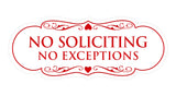 Designer No Soliciting No Exceptions Sign