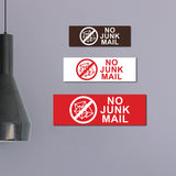 Basic No Junk Mail Wall or Door Sign