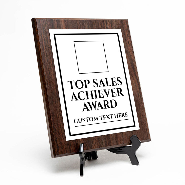 Top Sales Achiever Award Personalized (Wooden) Wall Plaque With Easel Acrylic Stand | Workplace Recognition Ceremonies Award Plaques