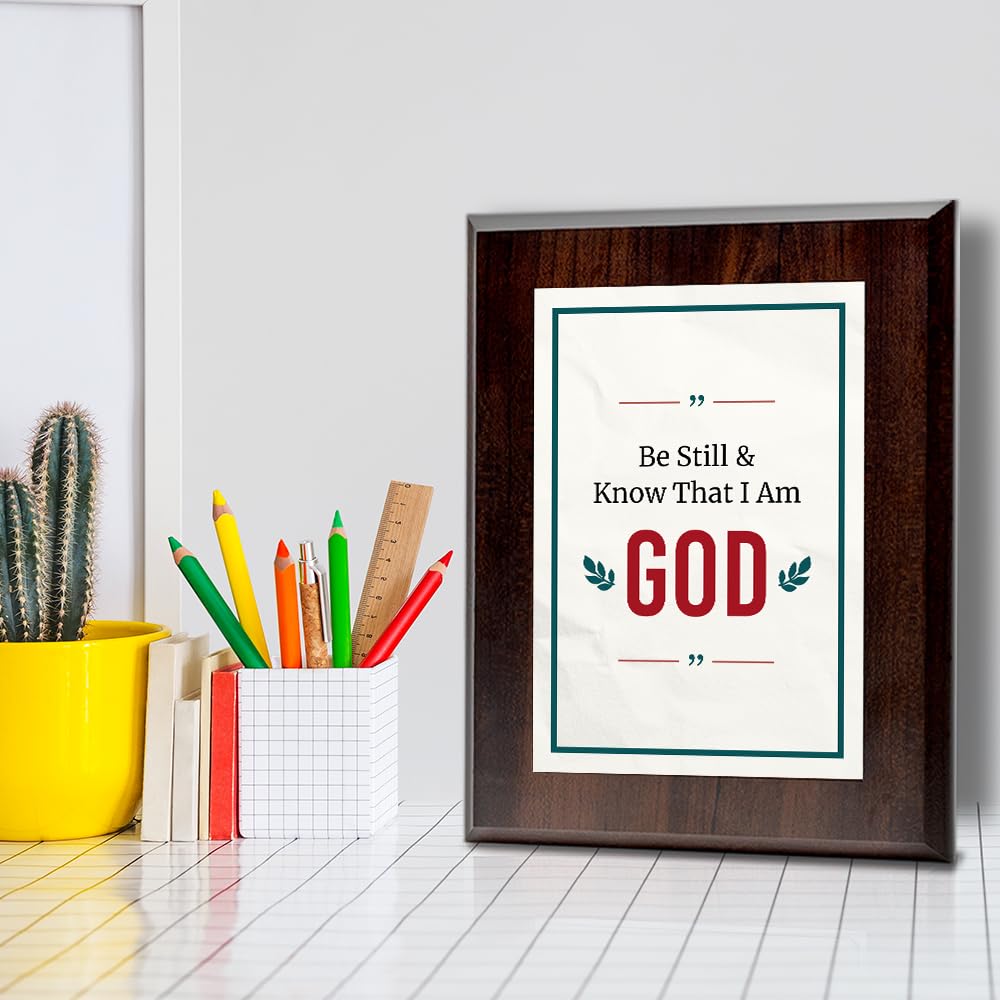 Be Still & Know That I Am God Decorative Wall Plaque With Easel Acrylic Stand | Religious Plaques