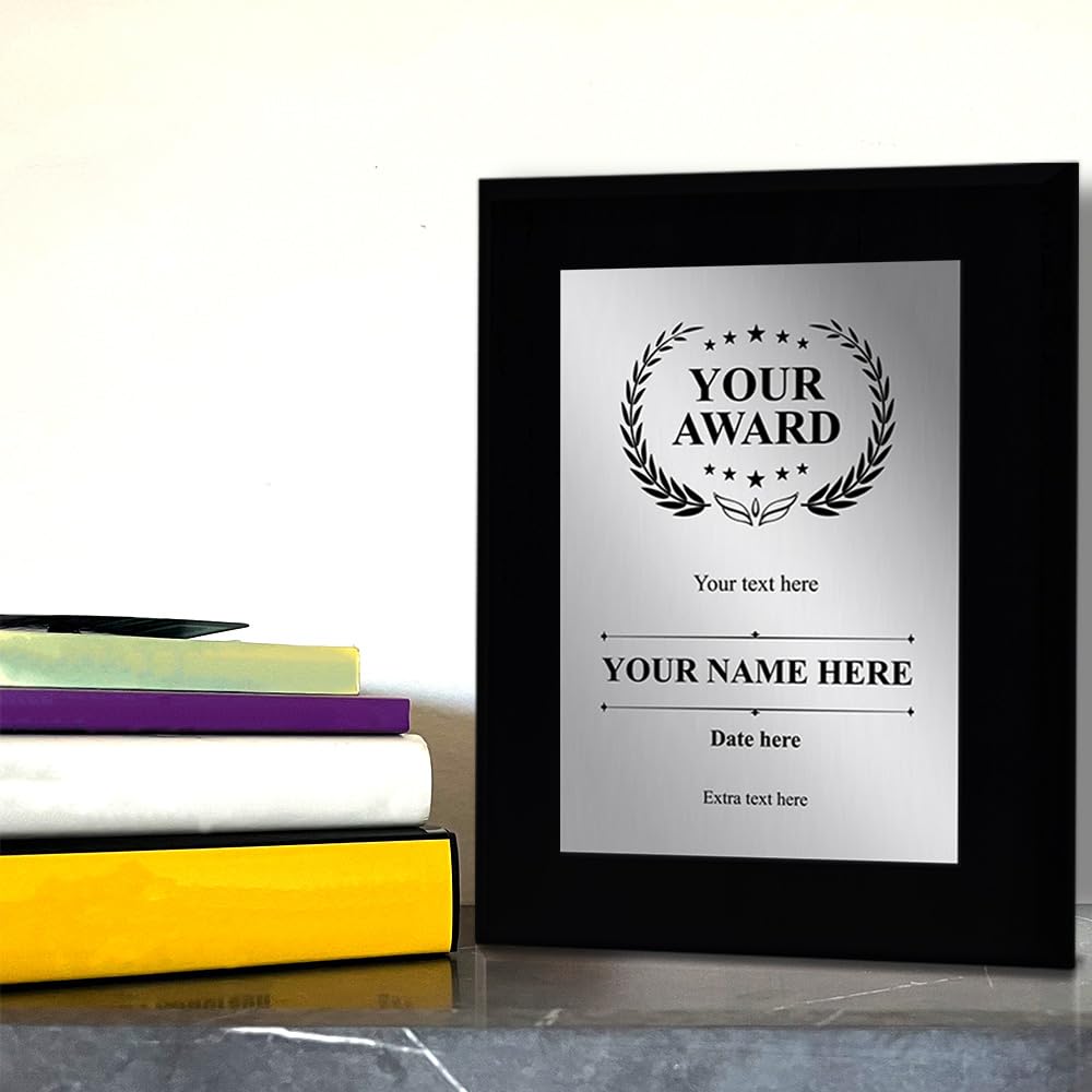 Signs ByLITA Customizable Black Frame Wooden Award Plaque | Optional Easel Mount | Personalizable Recognition Gift for Winners of Awards, Certificates and Achievements