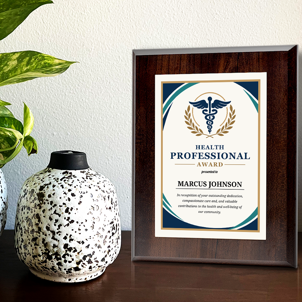 Health Professional Award Personalized Wall Plaque With Easel Acrylic Stand | Professional/Industry Recognition Award Plaques