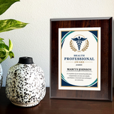 Health Professional Award Personalized Wall Plaque With Easel Acrylic Stand | Professional/Industry Recognition Award Plaques