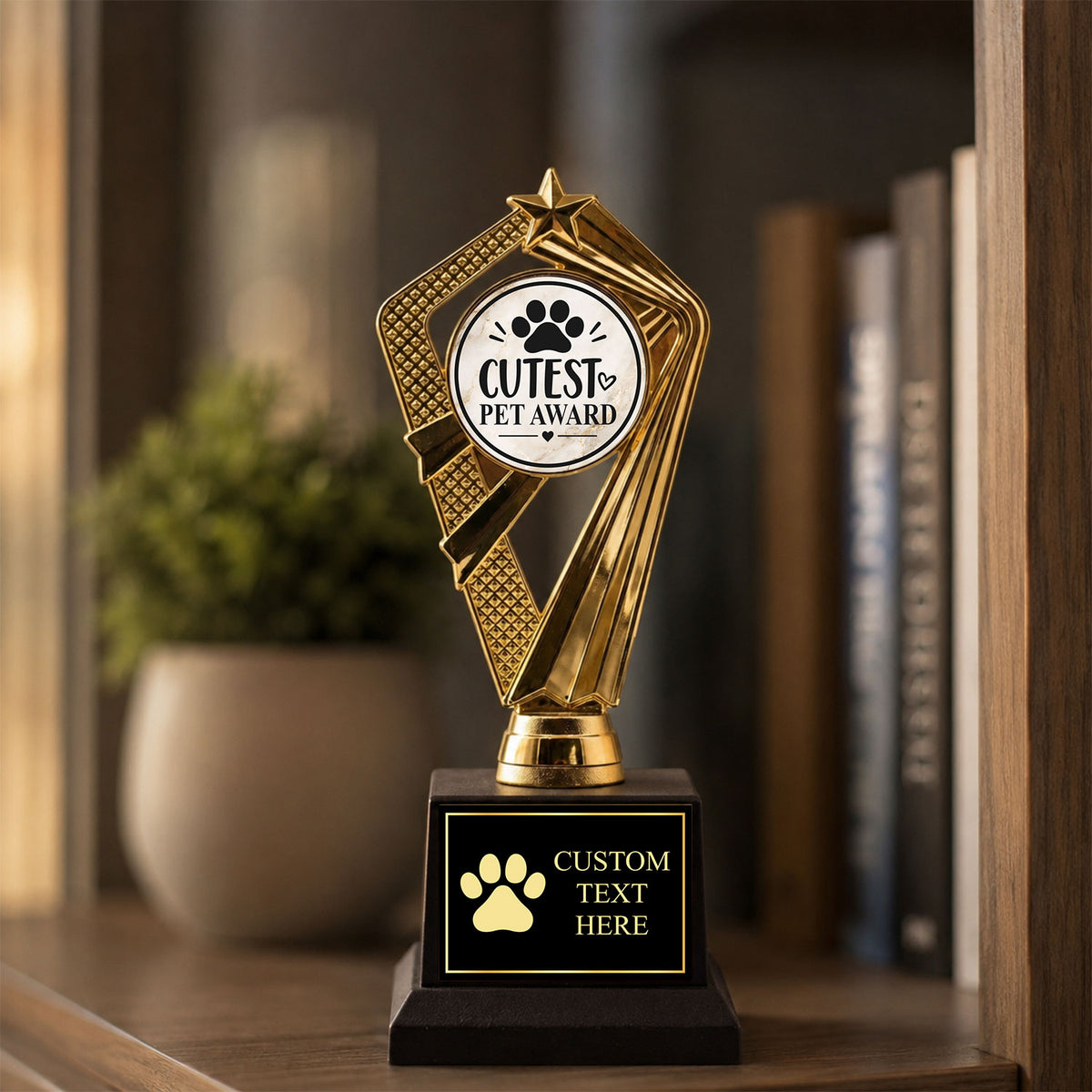 Gaucho Goods Cutest Pet Award Trophy, Custom Engraved Pet Gift — Personalized Award for Pet Contests, Birthdays & Gifts