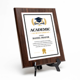 Academic Achievement' Award Personalized Wall Plaque With Easel Acrylic Stand | Education Recognition School Award Plaques