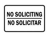 Classic Framed No Soliciting No Solicitar Sign
