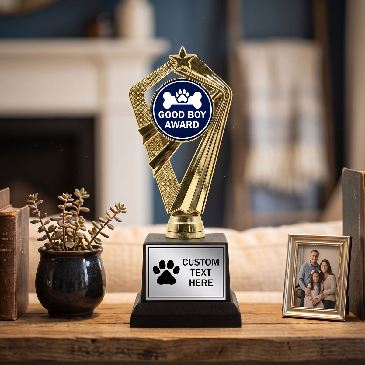 Gaucho Goods Good Boy Award Trophy, Custom Engraved Dog Gift — Personalized Funny Gift for a Good Boy: Training Wins & Birthdays