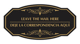 Signs ByLITA Victorian Leave the mail here-Deje la Correspondencia aquí Bilingual Wall or Door Sign
