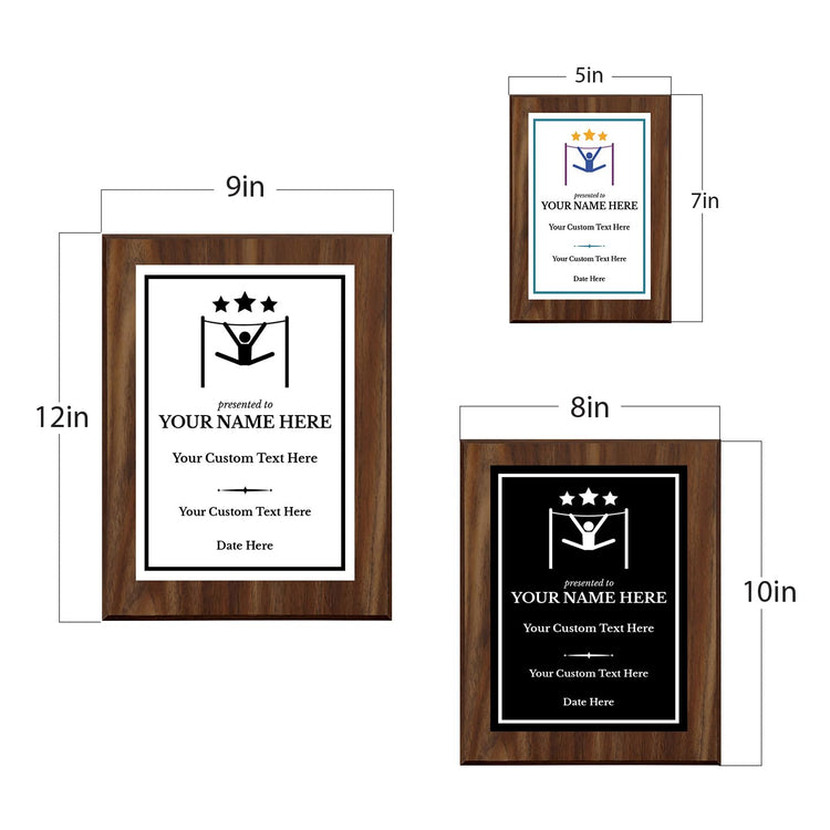 Gymnastics Customizable Wooden Award Plaque | Easel Mount Option | Achievement and Recognition Personalizable Plaques