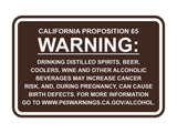 Classic Framed California Proposition 65 Sign Alcoholic Beverages