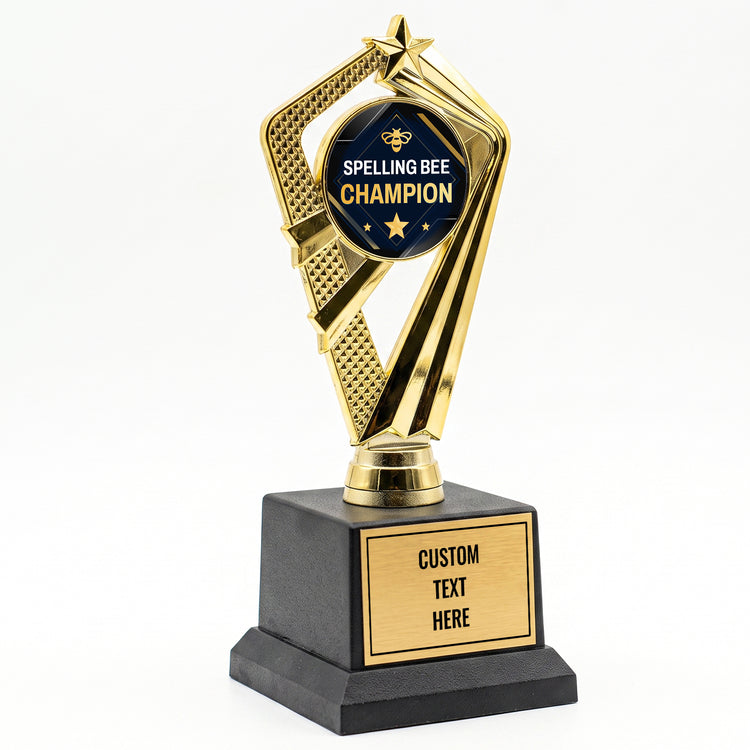 All Quality Spelling Bee Champion Trophy, Custom Engraved — Personalized Academic Achievement Award for Students
