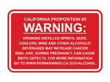 Classic Framed California Proposition 65 Sign Alcoholic Beverages