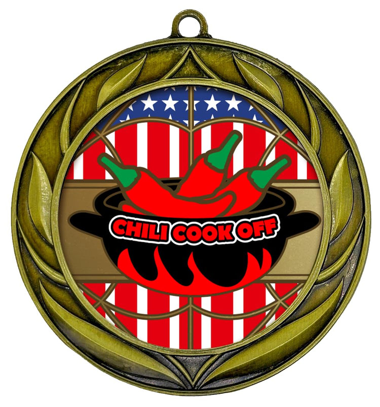 All Quality Chili Cook Off Wreath Design Medal - 1st, 2nd, 3rd Place