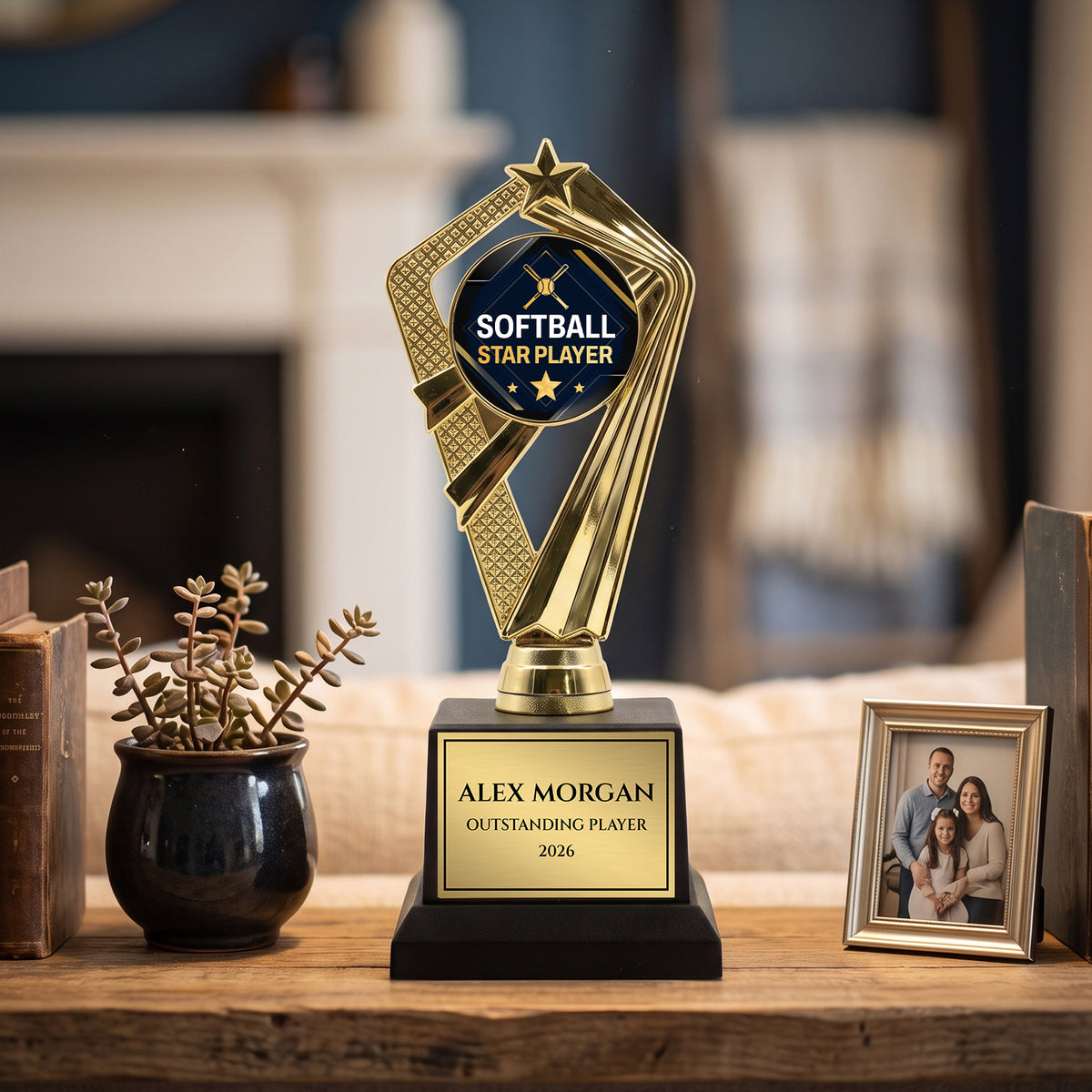 All Quality Softball Star Player Trophy, Custom Engraved — Personalized Youth Softball Award, MVP & Standout Player Gift