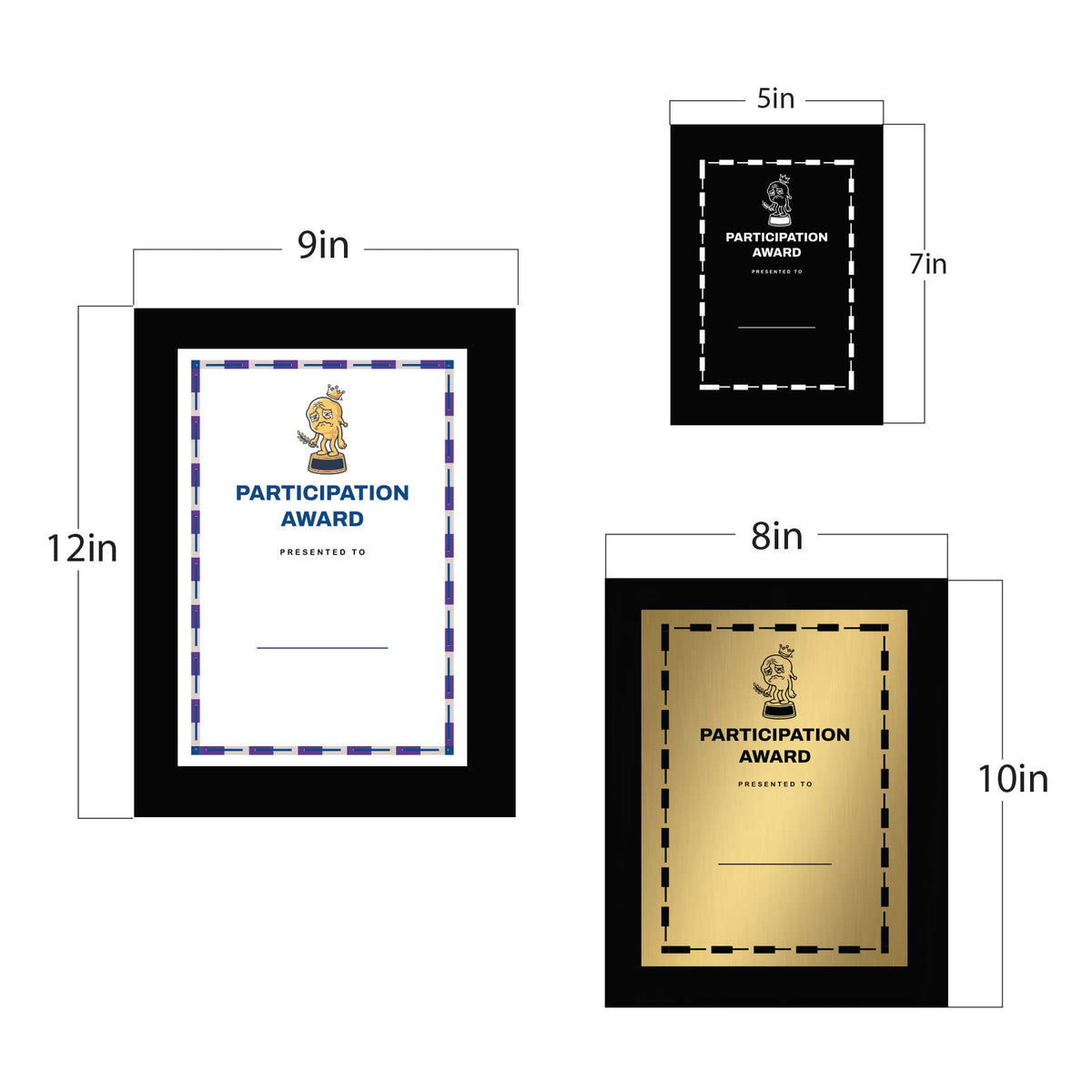 Participation Award' Personalized Wall Plaque With Easel Acrylic Stand | Novelty/Funny Office Award Plaques