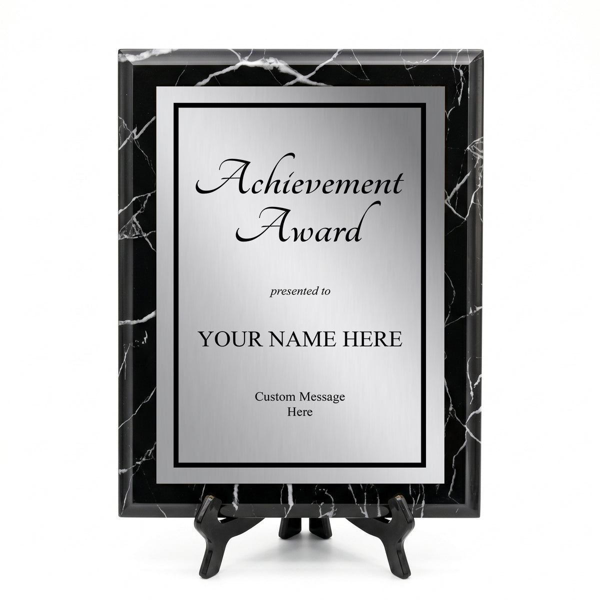 Personalized Award & Recognition Marble Effect Wall Plaques, Custom Plaques with Optional Easel Stand for Ceremonies, Achievements & Tributes
