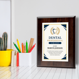 Dental Professional Award Personalized Wall Plaque With Easel Acrylic Stand | Professional/Industry Recognition Award Plaques