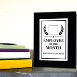 Employee of the Month Award Personalized (Black) Wall Plaque With Easel Acrylic Stand | Workplace Recognition Ceremonies Award Plaques