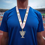 1st 2nd 3rd Place Cup Star Award Medals - 3 Piece Set (Gold, Silver, Bronze) Includes Ribbon