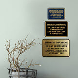 Signs ByLITA Classic Framed Smoking Or Vaping Of Any Substances Is Prohibited And Will Result In A Penalty Fee Wall or Door Sign