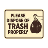 Signs ByLITA Classic Framed Please Dispose Of Trash Properly Wall or Door Sign