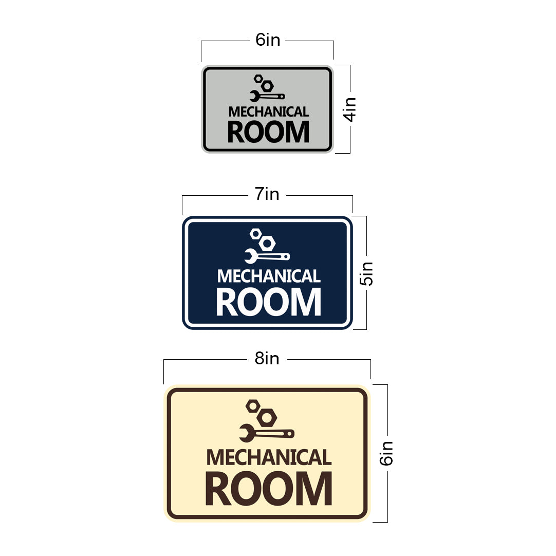 Classic Framed Mechanical Room Wall or Door Sign