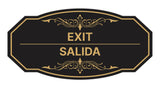 Signs ByLITA Victorian Exit/Salida Bilingual Wall or Door Sign
