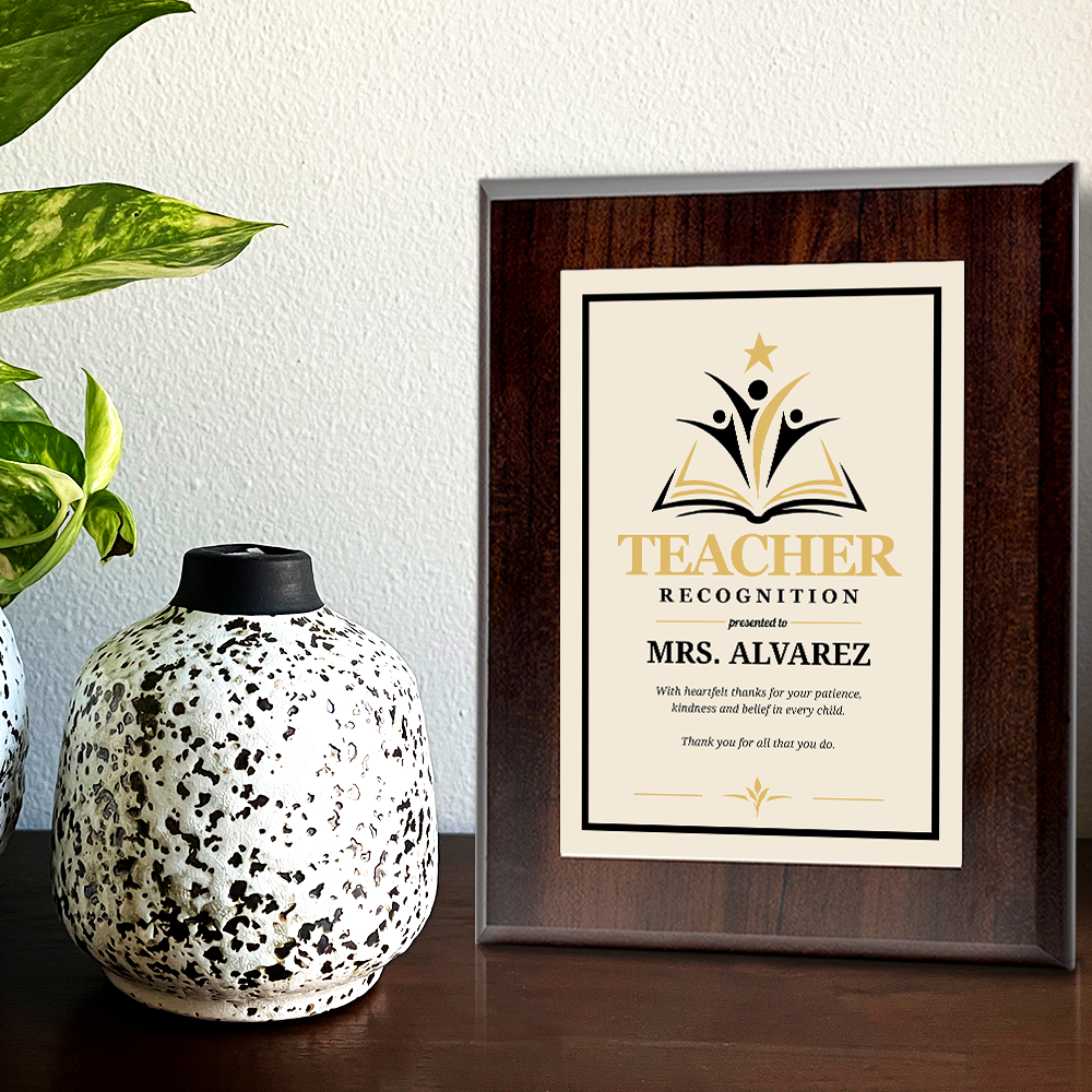 Teacher Recognition Award Personalized Wall Plaque With Easel Acrylic Stand | Education Recognition School Award Plaques