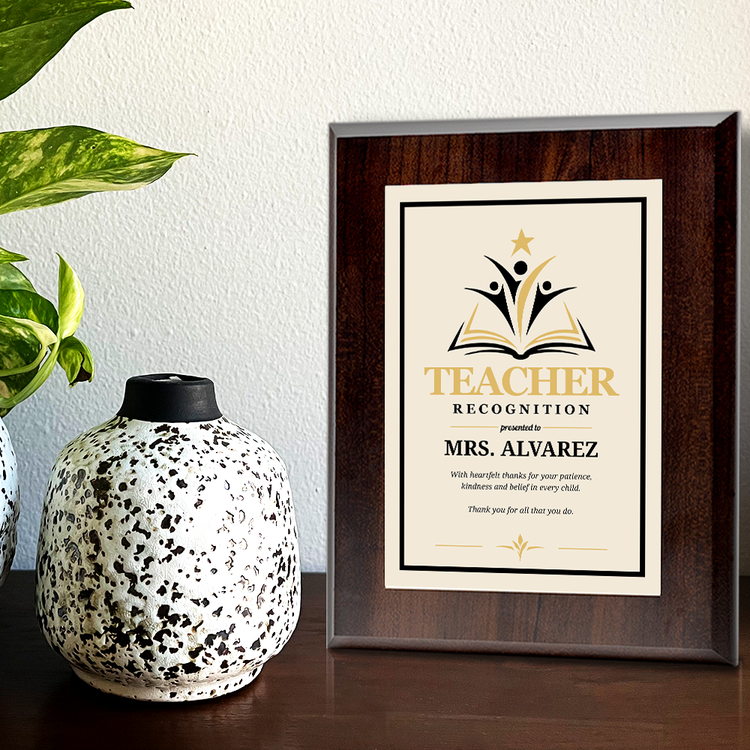 Teacher Recognition Award Personalized Wall Plaque With Easel Acrylic Stand | Education Recognition School Award Plaques