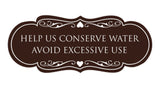 Designer Help Us Conserve Water Avoid Excessive Use Sign