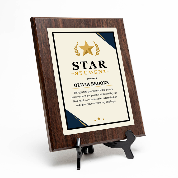 Star Student Award' Personalized Wall Plaque With Easel Acrylic Stand | Education Recognition School Award Plaques