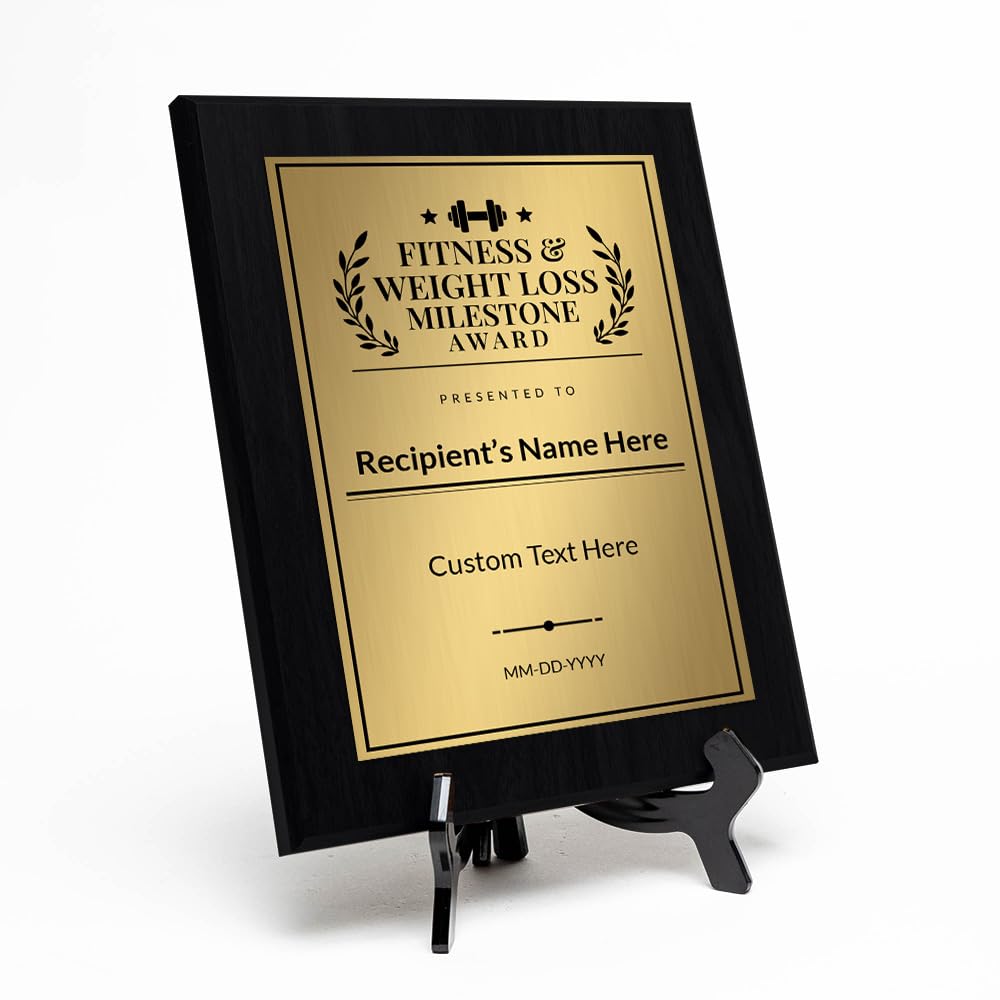 Fitness & Weight Loss Milestone Custom Award Wall Plaque With Easel Acrylic Stand | Personal Achievement Wall Plaques