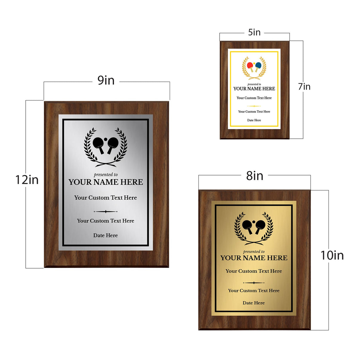 Table Tennis Customizable Wooden Award Plaque | Easel Mount Option | Achievement and Recognition Personalizable Plaques | Sports Award