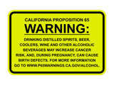 Classic Framed California Proposition 65 Sign Alcoholic Beverages