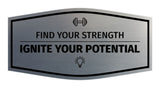 Signs ByLITA Fancy Find Your Strength, Ignite Your Potential Durable ABS Plastic | Laser Engraved | Easy Installation | Elegant Design Wall or Door Sign