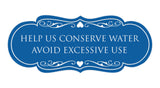 Designer Help Us Conserve Water Avoid Excessive Use Sign