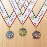 1st 2nd 3rd Place Victory Award Medals - 3 Piece Set (Gold, Silver, Bronze) Includes Ribbon