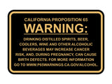 Classic Framed California Proposition 65 Sign Alcoholic Beverages