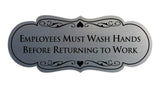 Designer Employees Must Wash Hands Before Returning to work Sign
