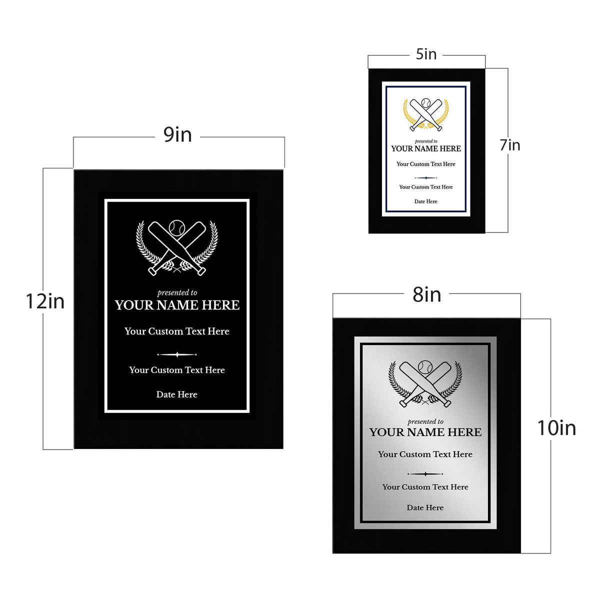 Baseball/Softball Customizable Black Frame Wooden Award Plaque | Easel Mount Option | Achievement and Recognition Personalizable Plaques