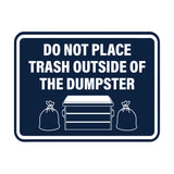 Signs ByLITA Classic Framed Do Not Place Trash Outside Of The Dumpster Wall or Door Sign