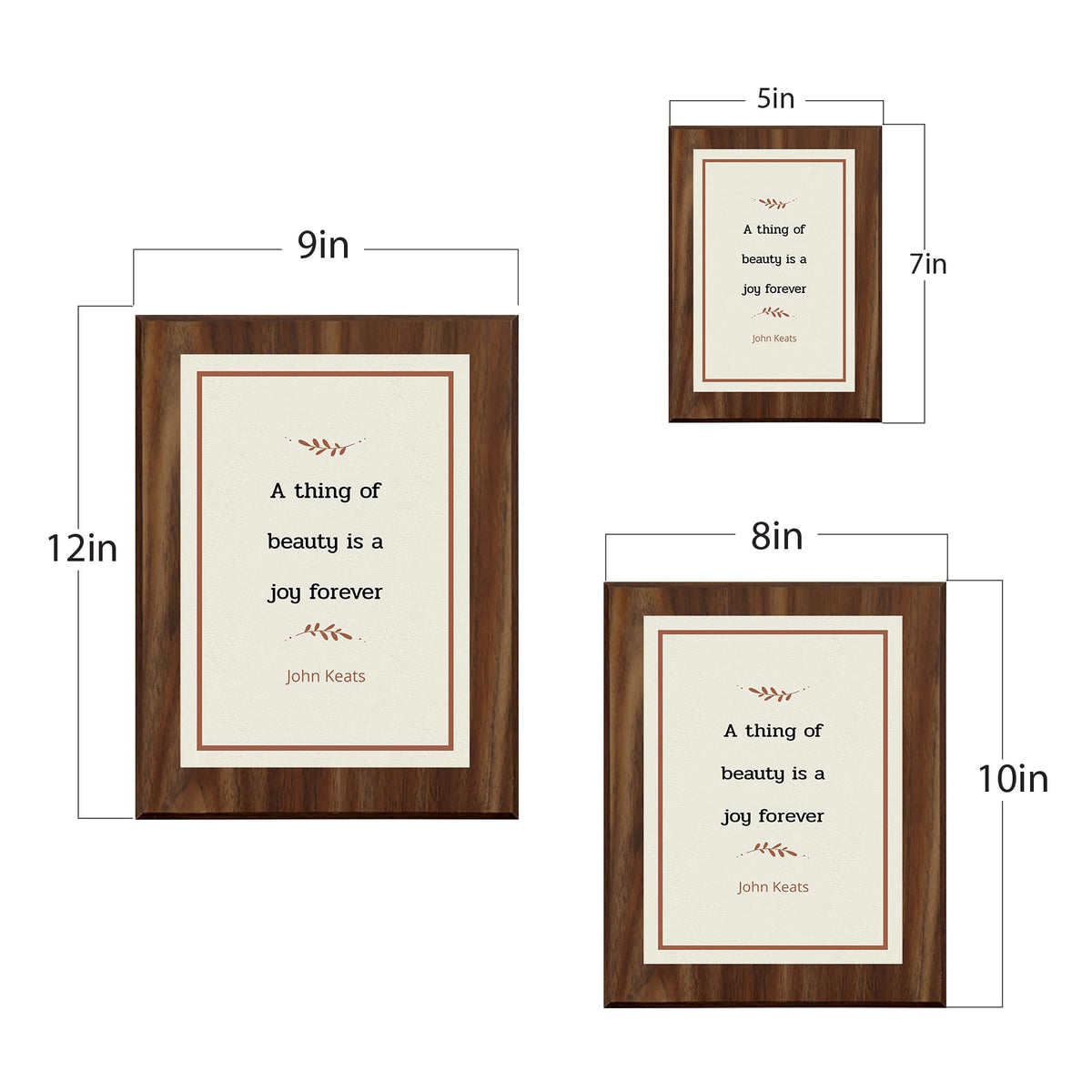 A thing of beauty is a joy forever – John Keats Decorative Wall Plaque With Easel Acrylic Stand | Great Literature Decor