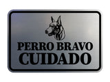 Signs ByLITA Classic Framed Perro Bravo Cuidado Graphic Spanish Security Wall or Door Sign
