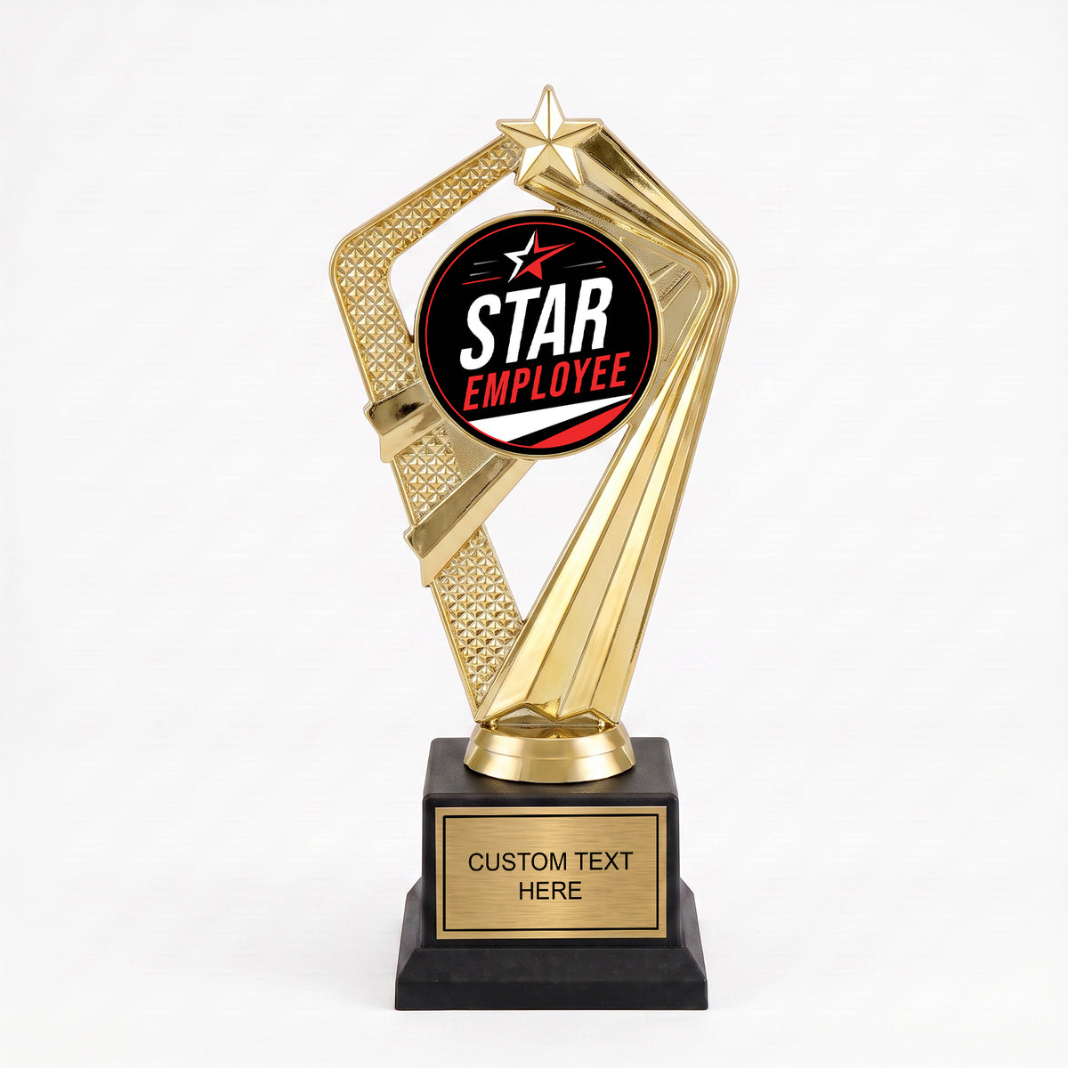 All Quality Star Employee Trophy, Custom Engraved — Personalized Standout-Employee Recognition Award