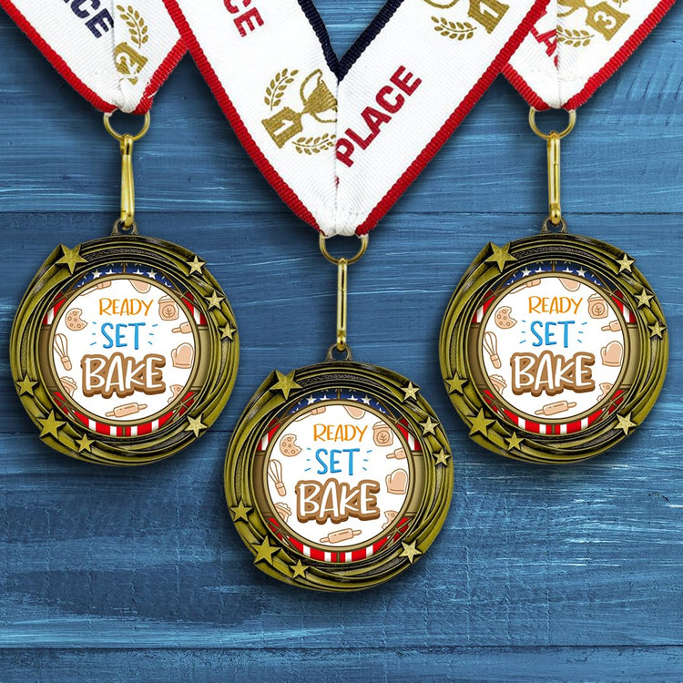 All Quality Stars Ready set Bake Medal | Competition | High Quality Metal Medal - 1st, 2nd, 3rd Place