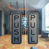 Signs ByLITA Classic Vertical Push Pull Self-Adhesive Door Sign for Businesses, Shops, Restaurants, Hotels and more (3 Pack) Wall or Door Sign